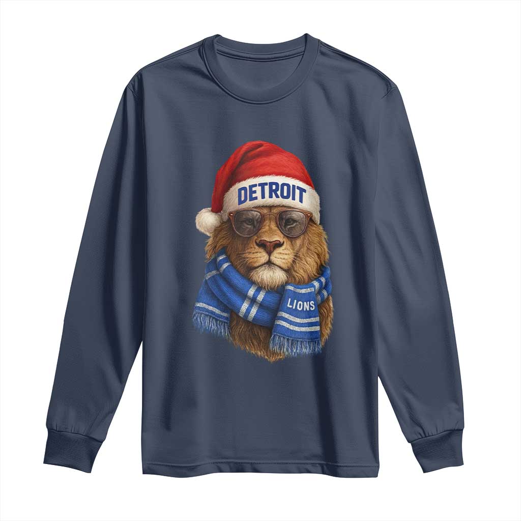Vintage LF Christmas Long Sleeve Shirt Game Day Santa Hat Football Lovers TS10 Navy Print Your Wear