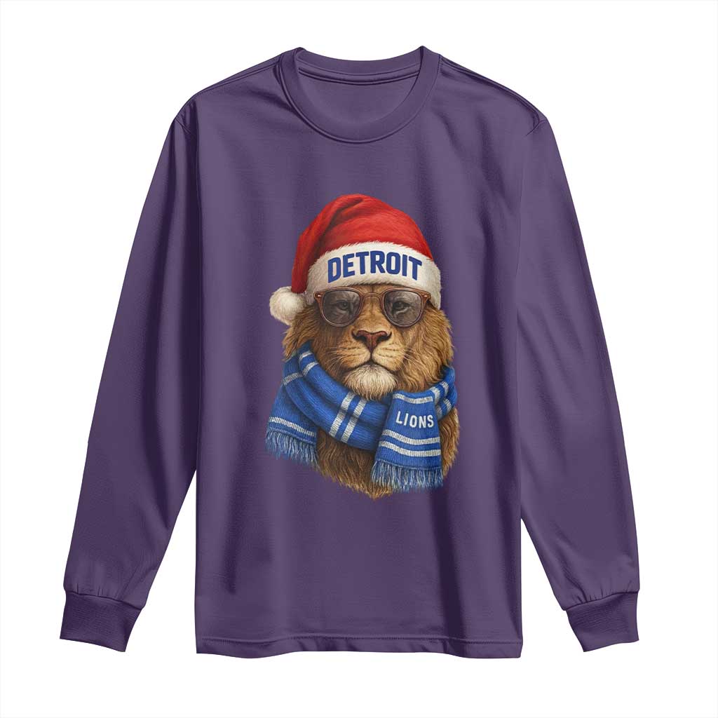 Vintage LF Christmas Long Sleeve Shirt Game Day Santa Hat Football Lovers TS10 Purple Print Your Wear
