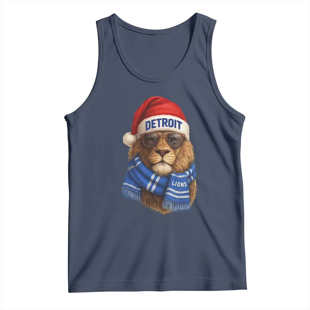 Vintage LF Christmas Tank Top Game Day Santa Hat Football Lovers TS10 Navy Print Your Wear