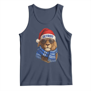 Vintage LF Christmas Tank Top Game Day Santa Hat Football Lovers TS10 Navy Print Your Wear