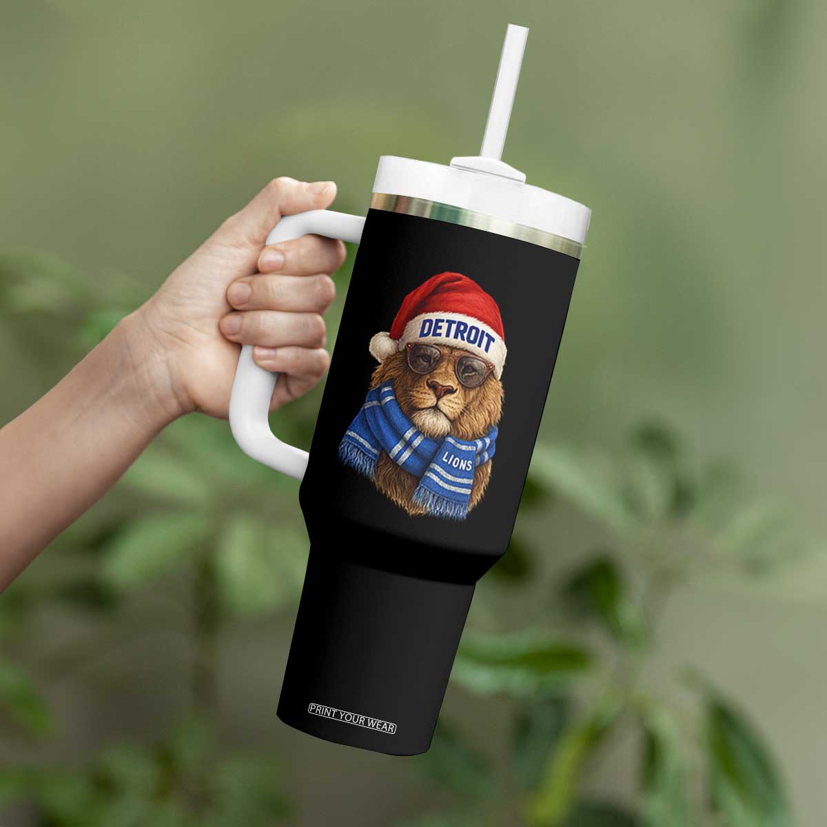 Vintage LF Christmas Tumbler With Handle Game Day Santa Hat Football Lovers TS10 Print Your Wear