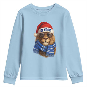 Vintage LF Christmas Youth Sweatshirt Game Day Santa Hat Football Lovers TS10 Light Blue Print Your Wear