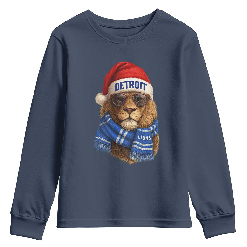 Vintage LF Christmas Youth Sweatshirt Game Day Santa Hat Football Lovers TS10 Navy Print Your Wear