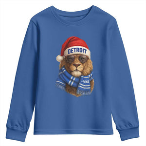 Vintage LF Christmas Youth Sweatshirt Game Day Santa Hat Football Lovers TS10 Royal Blue Print Your Wear