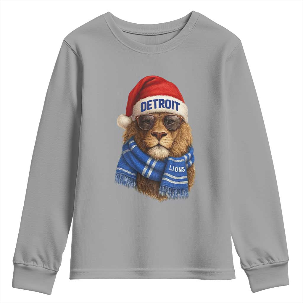 Vintage LF Christmas Youth Sweatshirt Game Day Santa Hat Football Lovers TS10 Sport Gray Print Your Wear