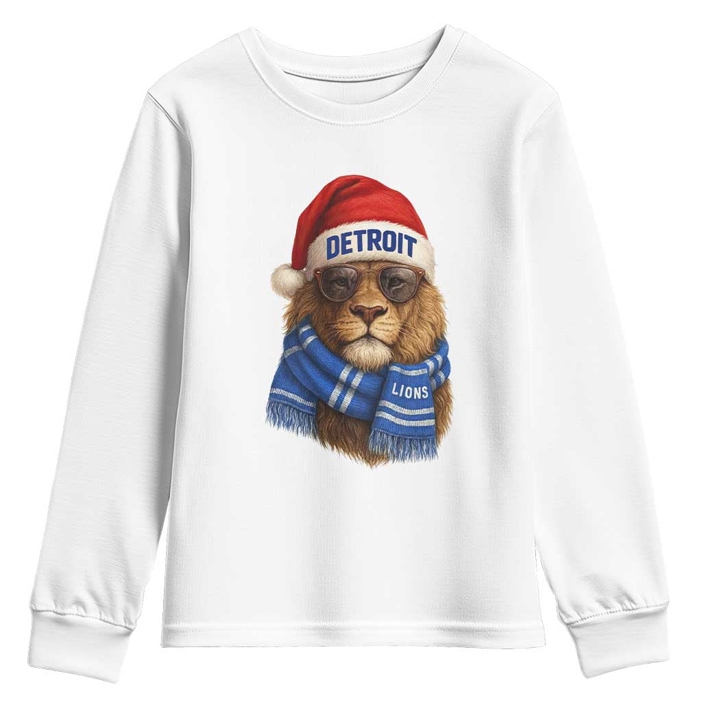 Vintage LF Christmas Youth Sweatshirt Game Day Santa Hat Football Lovers TS10 White Print Your Wear