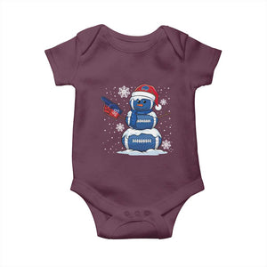 Christmas BFB Football Baby Onesie Vintage 90s BFB Sports Fan Football Snowman Xmas Pajamas TS10 Maroon Print Your Wear