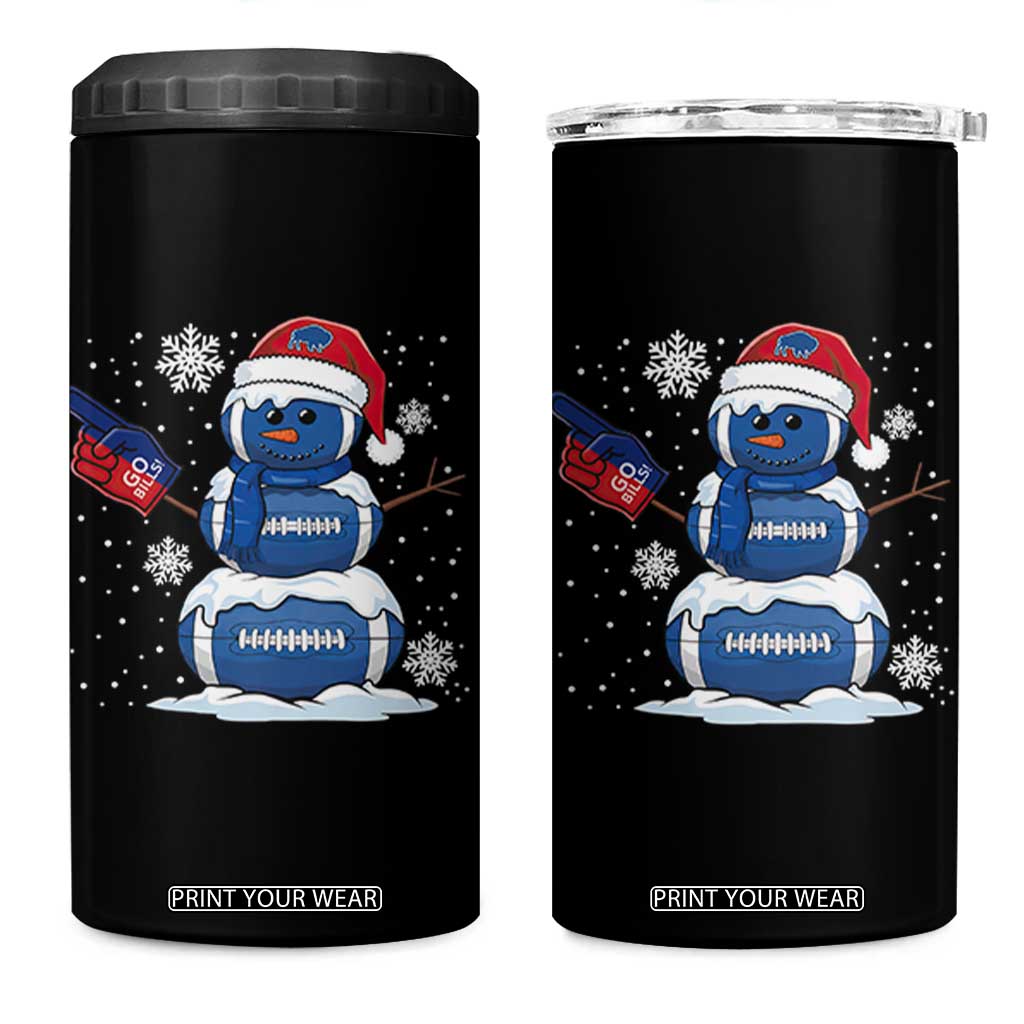 Christmas BFB Football 4 in 1 Can Cooler Tumbler Vintage 90s BFB Sports Fan Football Snowman Xmas Pajamas TS10 One Size: 16 oz Black Print Your Wear