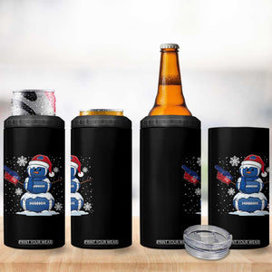 Christmas BFB Football 4 in 1 Can Cooler Tumbler Vintage 90s BFB Sports Fan Football Snowman Xmas Pajamas TS10 Print Your Wear