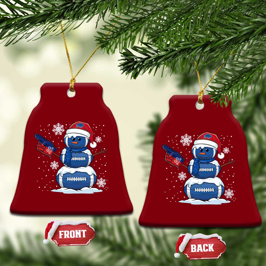 Christmas BFB Football Ceramic Ornament Vintage 90s BFB Sports Fan Football Snowman Xmas Pajamas TS10 Print Your Wear