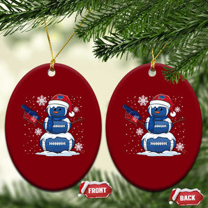 Christmas BFB Football Ceramic Ornament Vintage 90s BFB Sports Fan Football Snowman Xmas Pajamas TS10 Print Your Wear