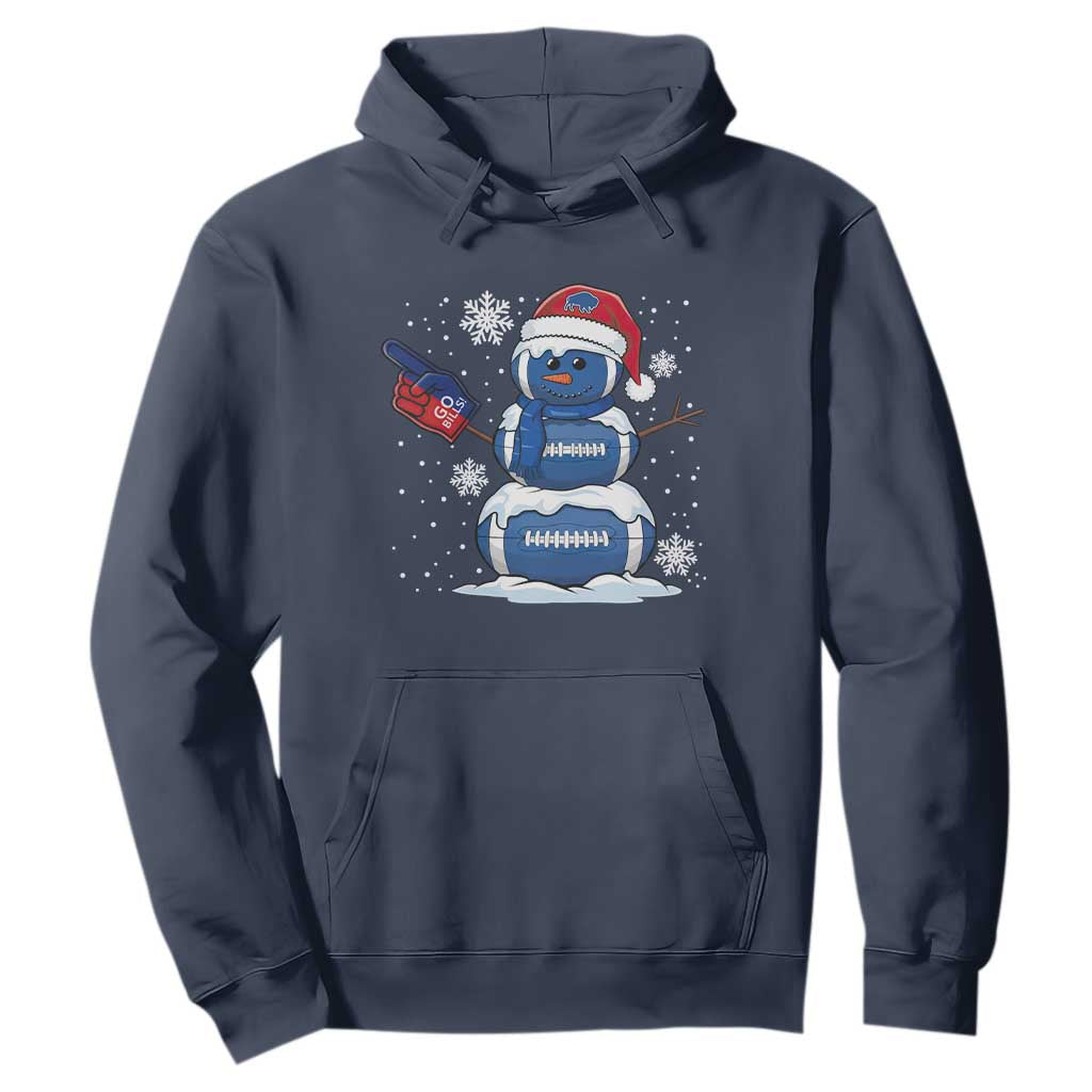 Christmas BFB Football Hoodie Vintage 90s BFB Sports Fan Football Snowman Xmas Pajamas TS10 Navy Print Your Wear