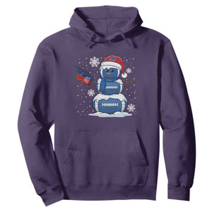 Christmas BFB Football Hoodie Vintage 90s BFB Sports Fan Football Snowman Xmas Pajamas TS10 Purple Print Your Wear