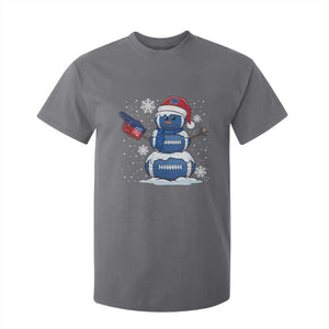 Christmas BFB Football T Shirt For Kid Vintage 90s BFB Sports Fan Football Snowman Xmas Pajamas TS10 Charcoal Print Your Wear