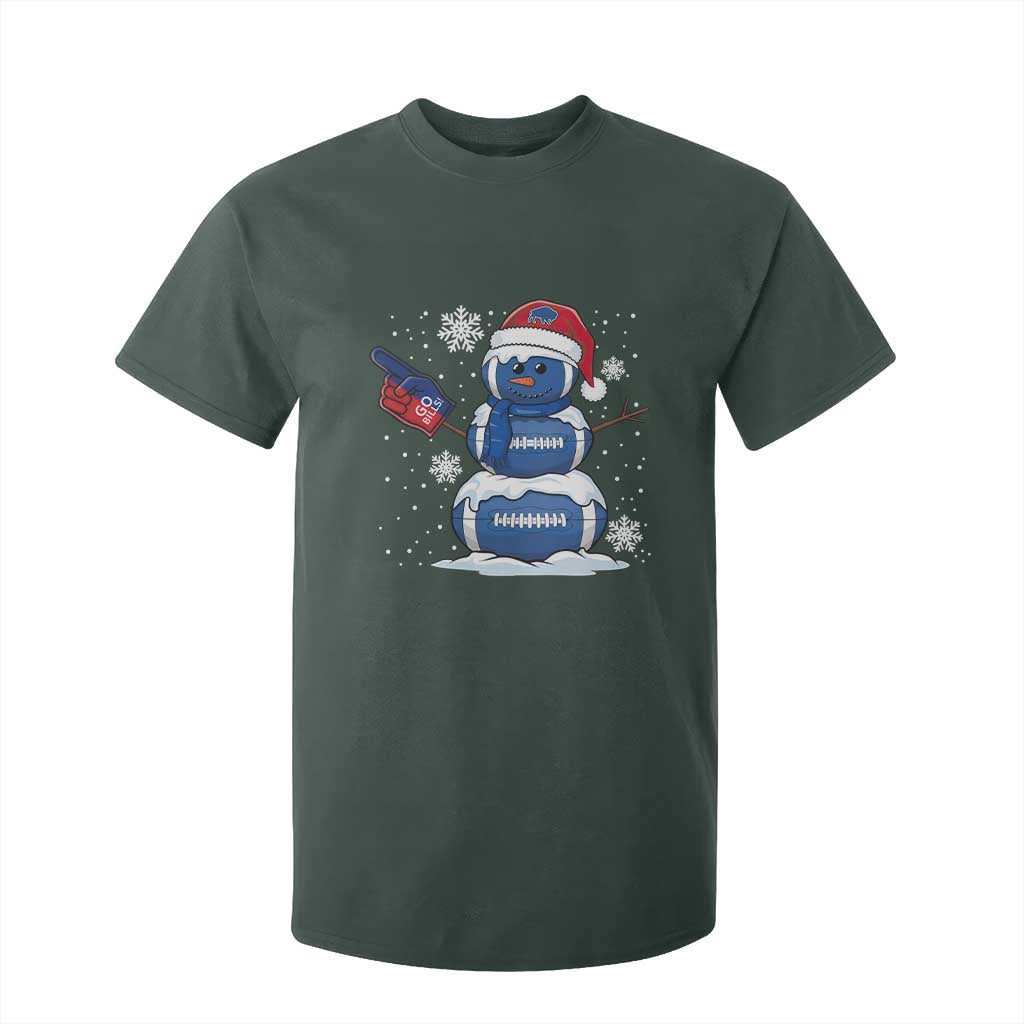 Christmas BFB Football T Shirt For Kid Vintage 90s BFB Sports Fan Football Snowman Xmas Pajamas TS10 Dark Forest Green Print Your Wear