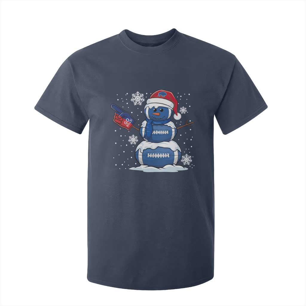 Christmas BFB Football T Shirt For Kid Vintage 90s BFB Sports Fan Football Snowman Xmas Pajamas TS10 Navy Print Your Wear