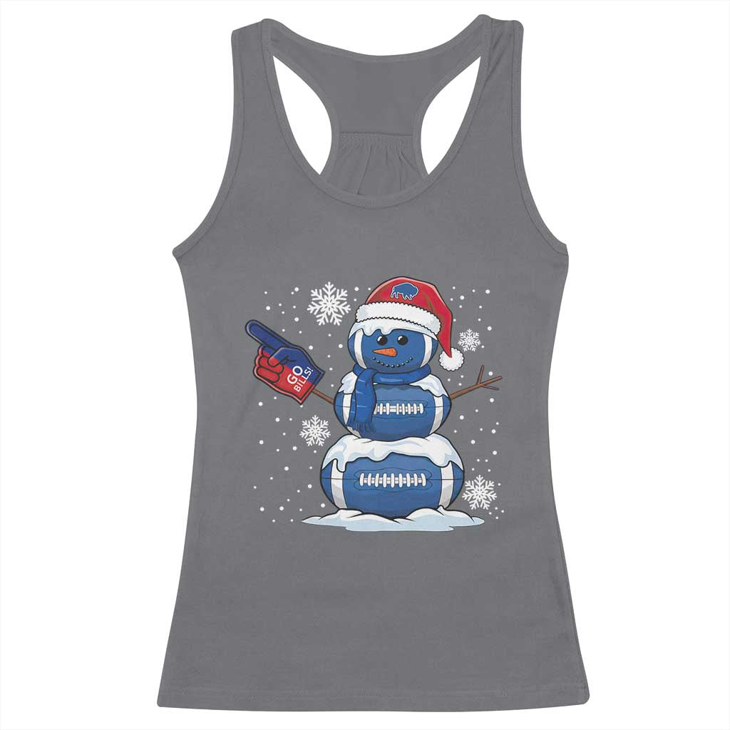 Christmas BFB Football Racerback Tank Top Vintage 90s BFB Sports Fan Football Snowman Xmas Pajamas TS10 Charcoal Print Your Wear