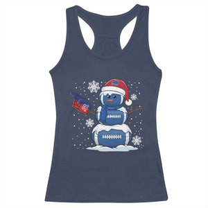 Christmas BFB Football Racerback Tank Top Vintage 90s BFB Sports Fan Football Snowman Xmas Pajamas TS10 Navy Print Your Wear