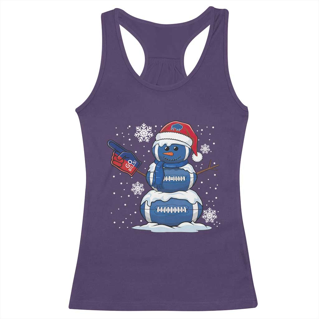 Christmas BFB Football Racerback Tank Top Vintage 90s BFB Sports Fan Football Snowman Xmas Pajamas TS10 Purple Print Your Wear