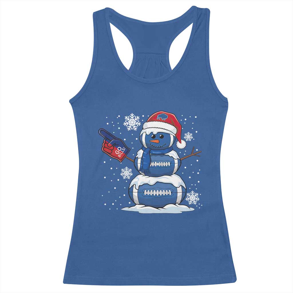 Christmas BFB Football Racerback Tank Top Vintage 90s BFB Sports Fan Football Snowman Xmas Pajamas TS10 Royal Blue Print Your Wear