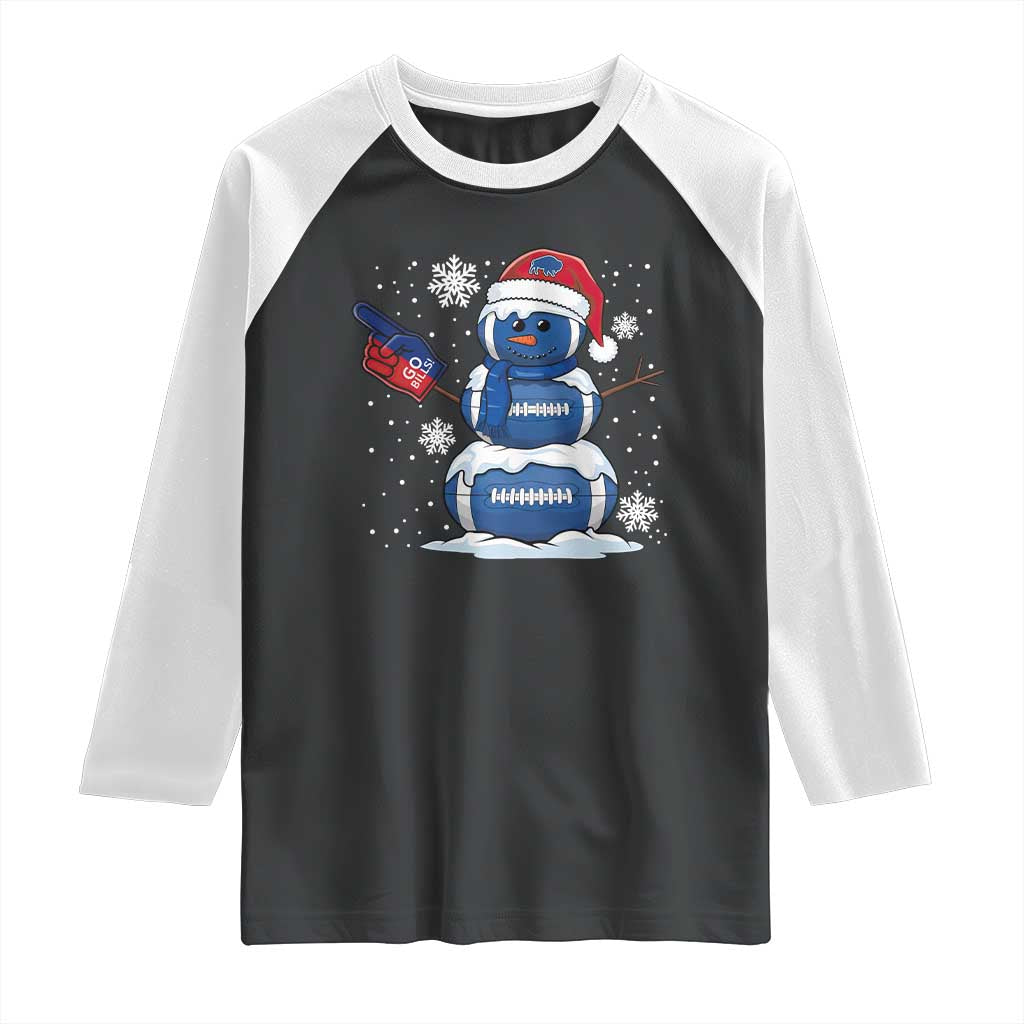 Christmas BFB Football Raglan Shirt Vintage 90s BFB Sports Fan Football Snowman Xmas Pajamas TS10 Black White Print Your Wear
