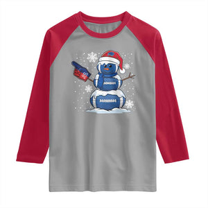 Christmas BFB Football Raglan Shirt Vintage 90s BFB Sports Fan Football Snowman Xmas Pajamas TS10 Sport Gray Red Print Your Wear
