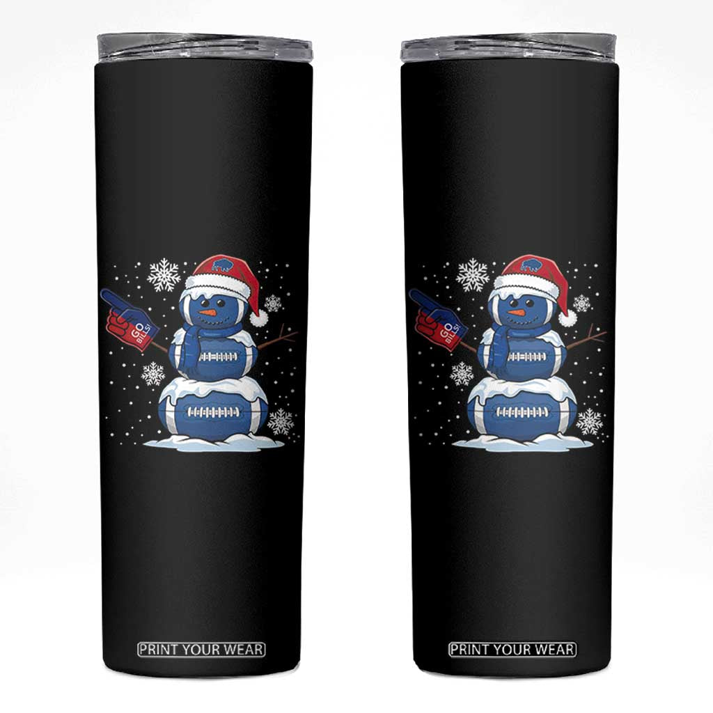 Christmas BFB Football Skinny Tumbler Vintage 90s BFB Sports Fan Football Snowman Xmas Pajamas TS10 Black Print Your Wear