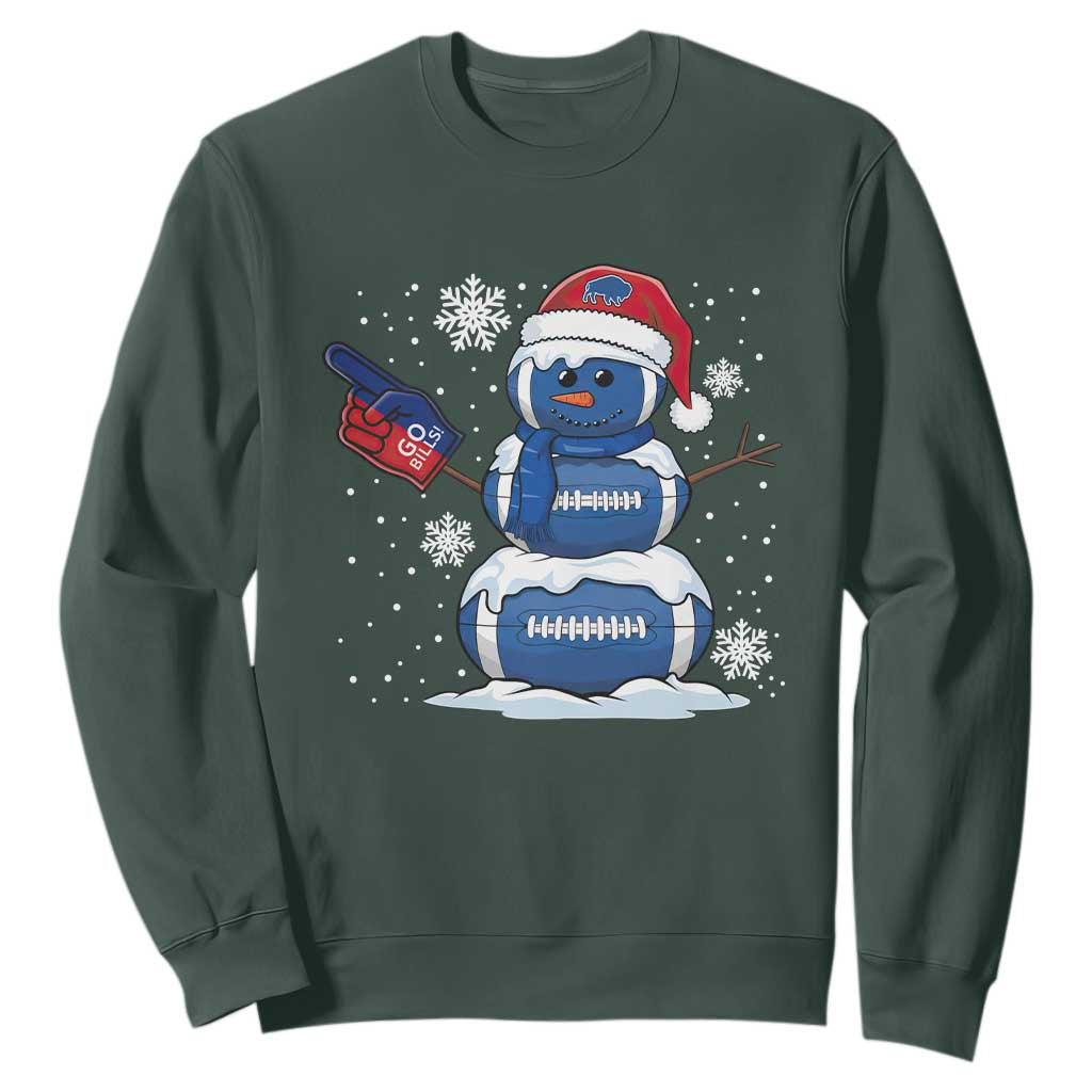 Christmas BFB Football Sweatshirt Vintage 90s BFB Sports Fan Football Snowman Xmas Pajamas TS10 Dark Forest Green Print Your Wear