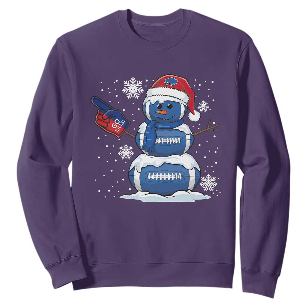 Christmas Buffalo Football Sweatshirt Vintage 90s Bill Fan Football Snowman Xmas Pajamas TS10 Purple Print Your Wear