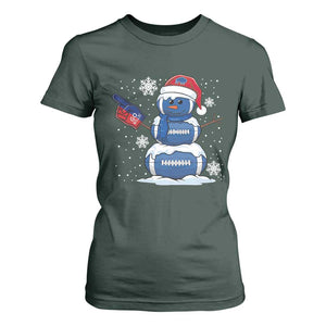 Christmas BFB Football T Shirt For Women Vintage 90s BFB Sports Fan Football Snowman Xmas Pajamas TS10 Dark Forest Green Print Your Wear
