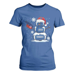 Christmas BFB Football T Shirt For Women Vintage 90s BFB Sports Fan Football Snowman Xmas Pajamas TS10 Royal Blue Print Your Wear
