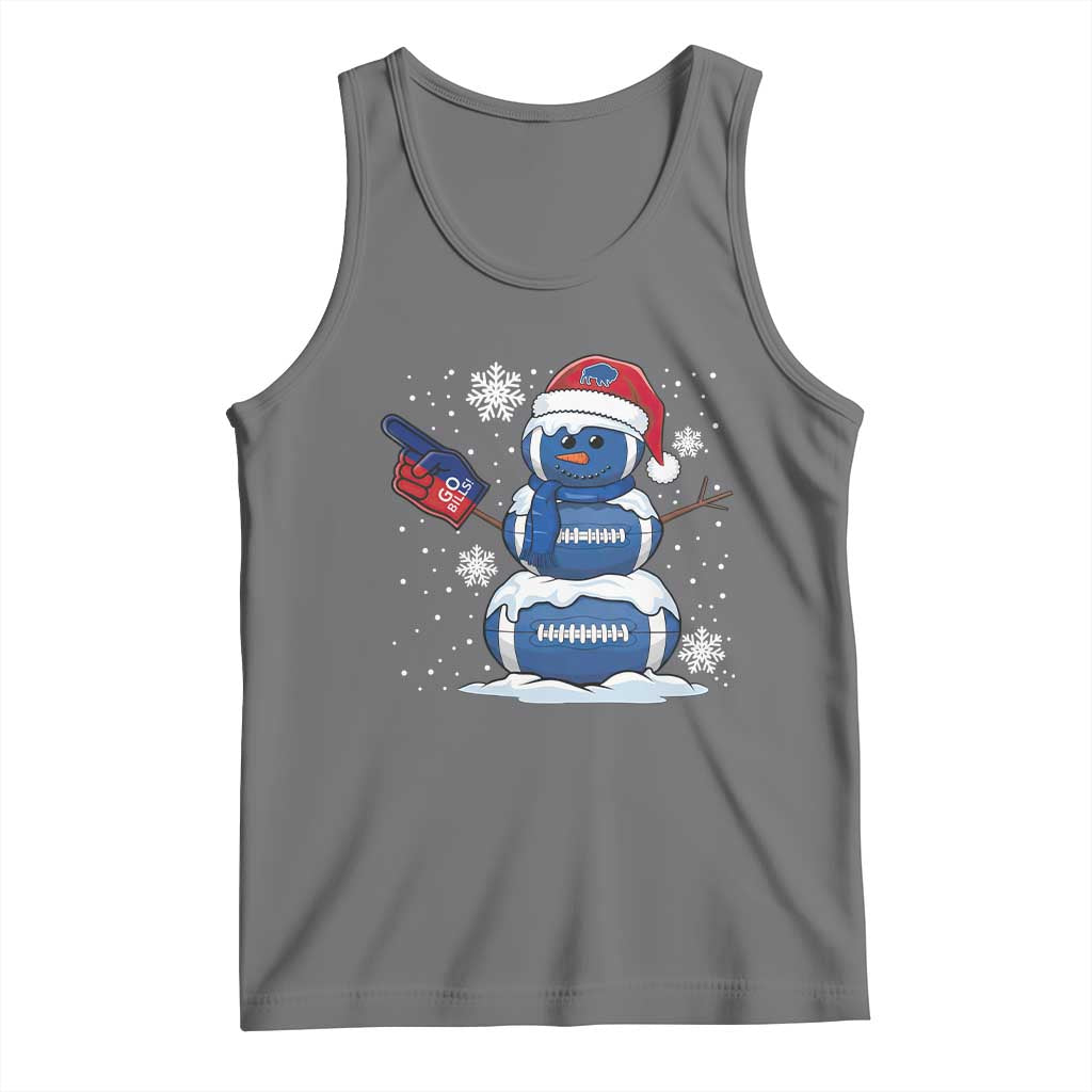 Christmas BFB Football Tank Top Vintage 90s BFB Sports Fan Football Snowman Xmas Pajamas TS10 Black Heather Print Your Wear