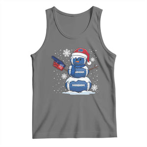 Christmas BFB Football Tank Top Vintage 90s BFB Sports Fan Football Snowman Xmas Pajamas TS10 Black Heather Print Your Wear