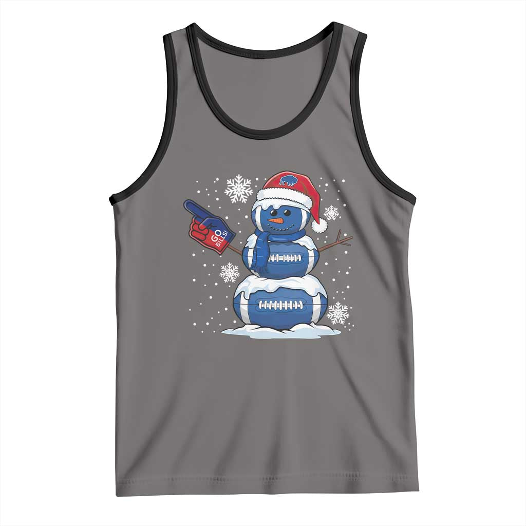 Christmas BFB Football Tank Top Vintage 90s BFB Sports Fan Football Snowman Xmas Pajamas TS10 Deep Heather Black Print Your Wear
