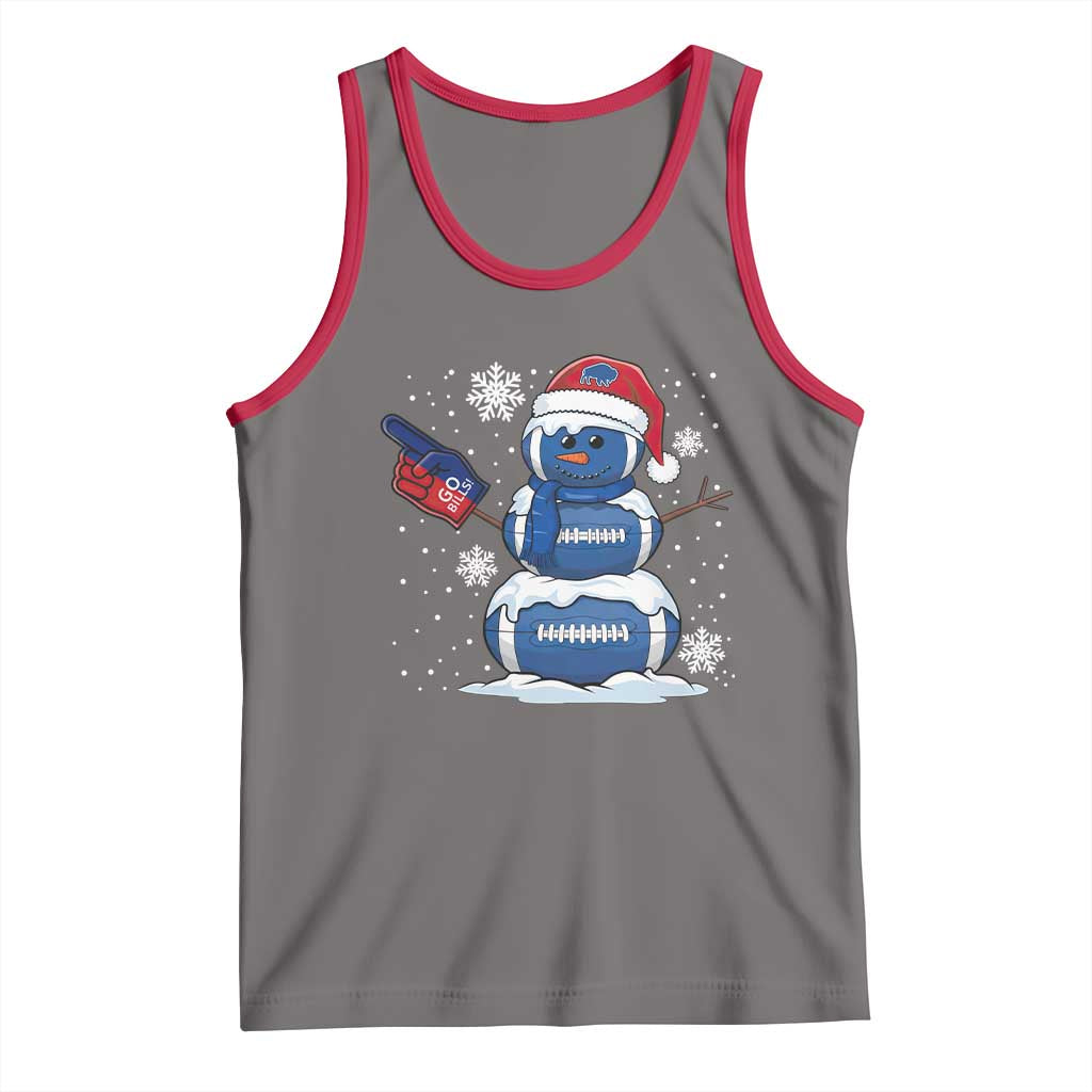 Christmas BFB Football Tank Top Vintage 90s BFB Sports Fan Football Snowman Xmas Pajamas TS10 Deep Heather Red Print Your Wear