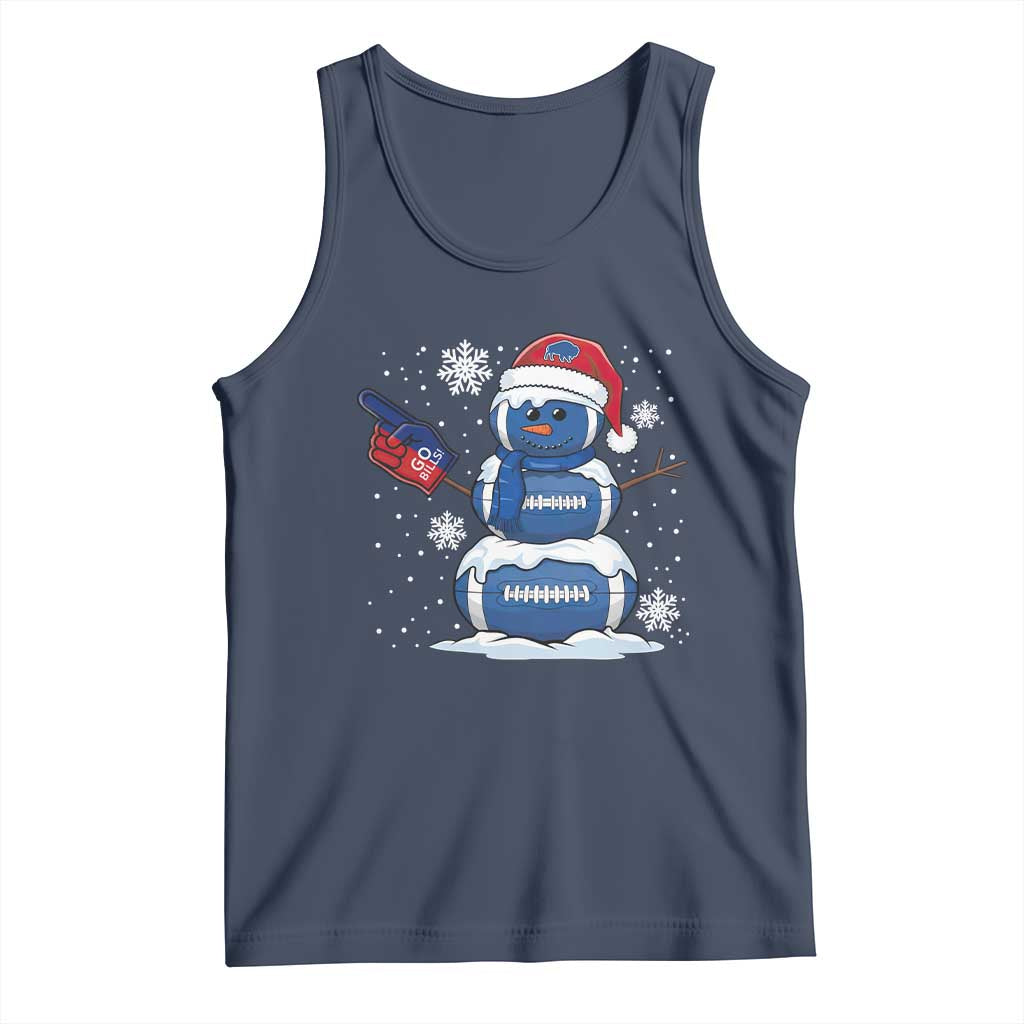Christmas BFB Football Tank Top Vintage 90s BFB Sports Fan Football Snowman Xmas Pajamas TS10 Navy Print Your Wear