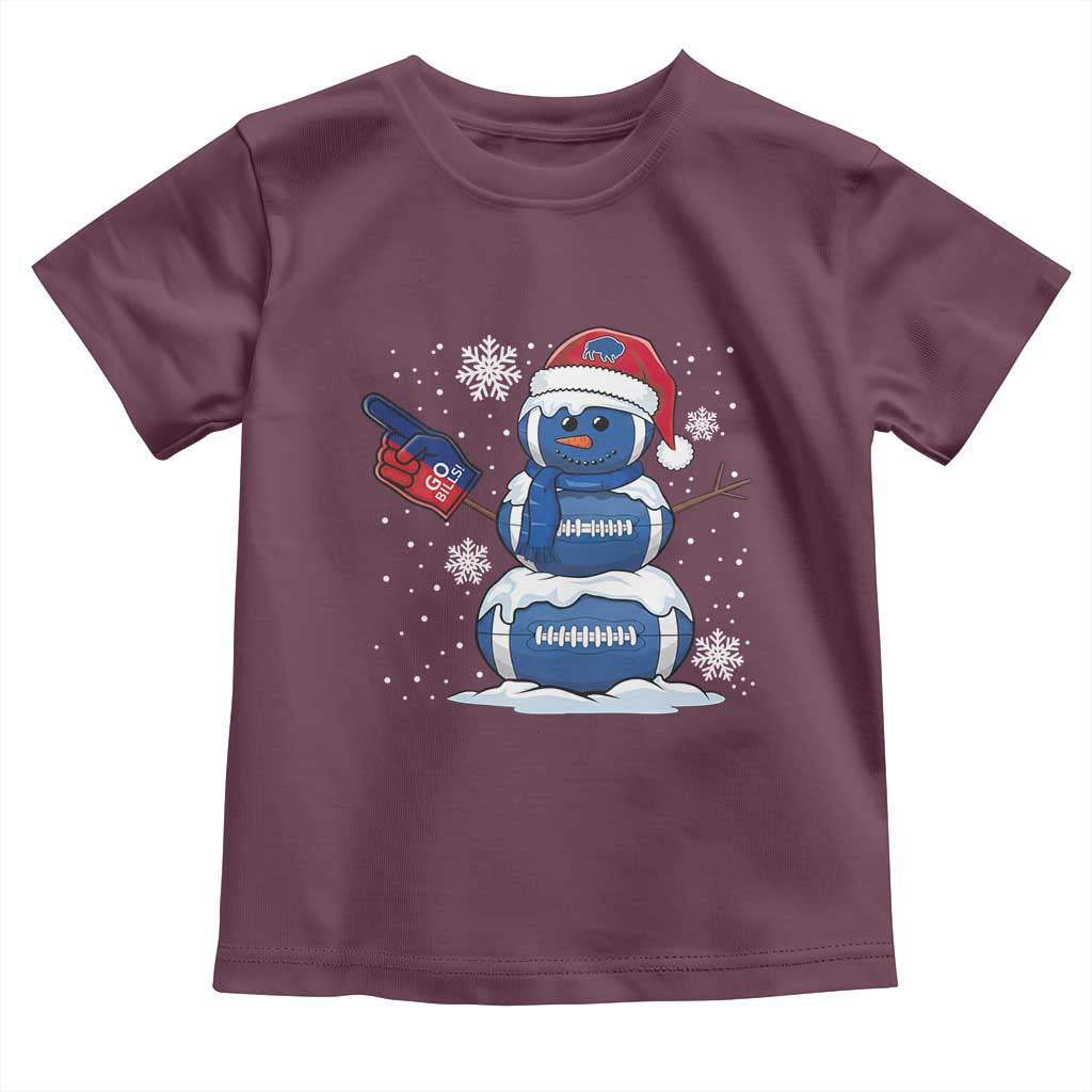 Christmas BFB Football Toddler T Shirt Vintage 90s BFB Sports Fan Football Snowman Xmas Pajamas TS10 Maroon Print Your Wear