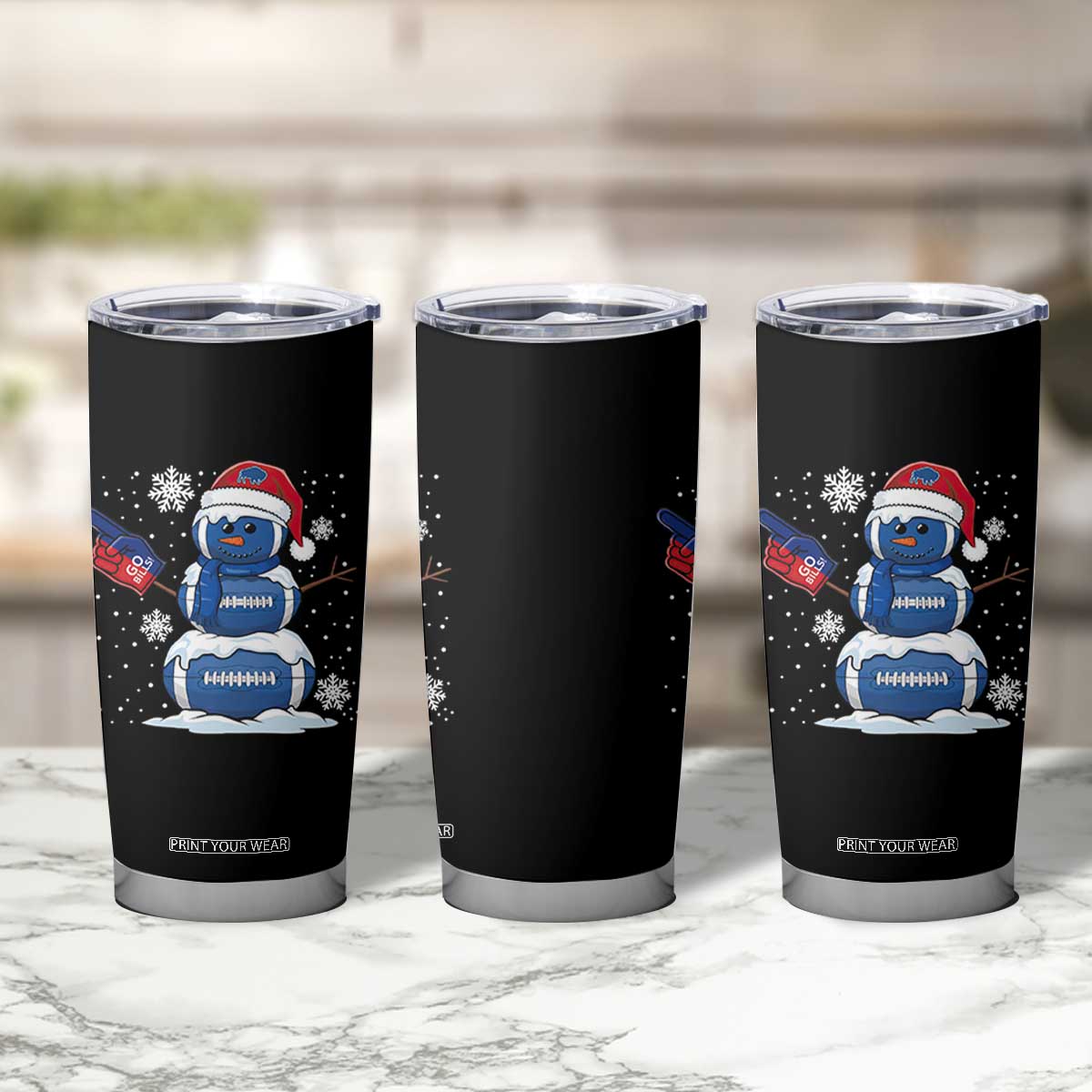 Christmas BFB Football Tumbler Cup Vintage 90s BFB Sports Fan Football Snowman Xmas Pajamas TS10 Print Your Wear
