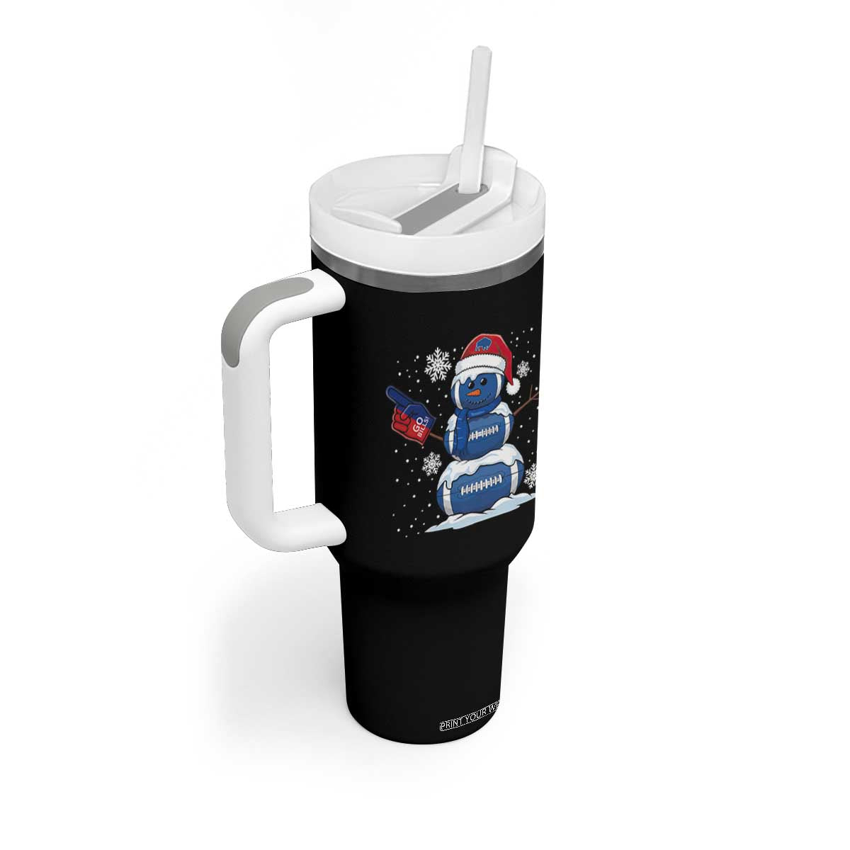 Christmas BFB Football Tumbler With Handle Vintage 90s BFB Sports Fan Football Snowman Xmas Pajamas TS10 Print Your Wear