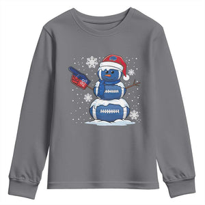 Christmas BFB Football Youth Sweatshirt Vintage 90s BFB Sports Fan Football Snowman Xmas Pajamas TS10 Charcoal Print Your Wear