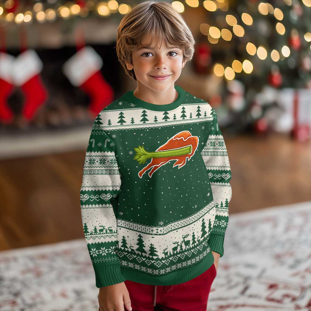 BFB Chicken Wing Ugly Christmas Sweater Vintage 90s BFB Sports Fan Game Day TS10 Forest Green Beige Print Your Wear