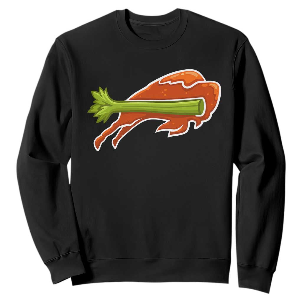 Buffalo Chicken Wing Sweatshirt Vintage 90s Bill Fan Game Day TS10 Black Print Your Wear