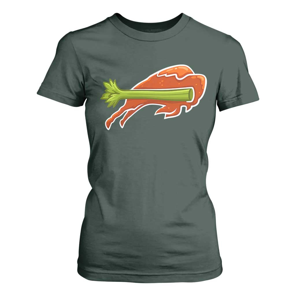 BFB Chicken Wing T Shirt For Women Vintage 90s BFB Sports Fan Game Day TS10 Dark Forest Green Print Your Wear