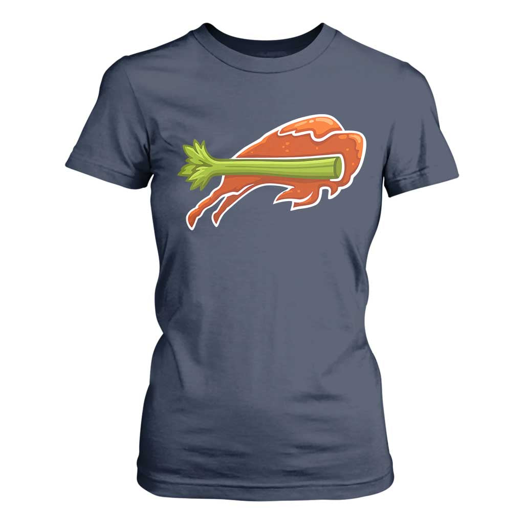 BFB Chicken Wing T Shirt For Women Vintage 90s BFB Sports Fan Game Day TS10 Navy Print Your Wear