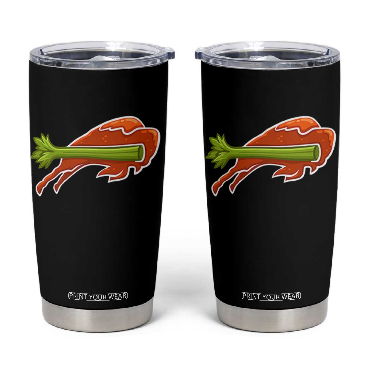 Buffalo Chicken Wing Tumbler Cup Vintage 90s Bill Fan Game Day TS10 Black Print Your Wear