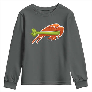 BFB Chicken Wing Youth Sweatshirt Vintage 90s BFB Sports Fan Game Day TS10 Dark Heather Print Your Wear