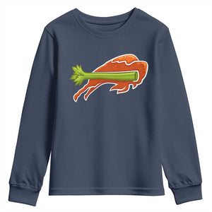 BFB Chicken Wing Youth Sweatshirt Vintage 90s BFB Sports Fan Game Day TS10 Navy Print Your Wear