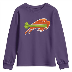 BFB Chicken Wing Youth Sweatshirt Vintage 90s BFB Sports Fan Game Day TS10 Purple Print Your Wear