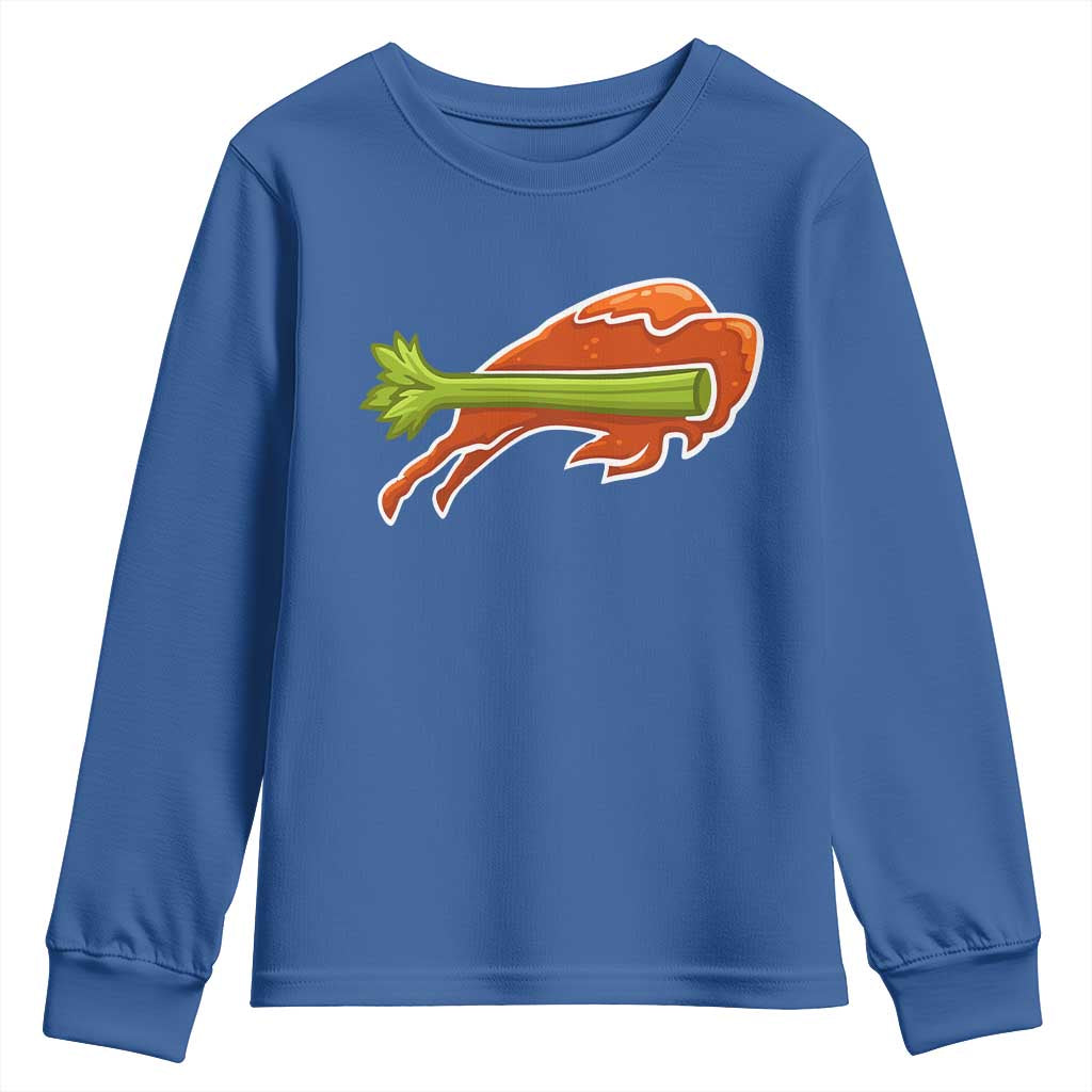 BFB Chicken Wing Youth Sweatshirt Vintage 90s BFB Sports Fan Game Day TS10 Royal Blue Print Your Wear