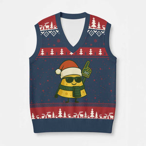 GB Fan Christmas V-Neck Knit Sweater Vest Gifts for Sports Fans Santa Hat TS10 Navy Red Print Your Wear